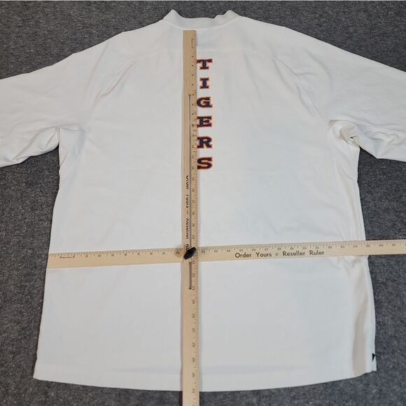 New Era Dallas Tigers Baseball Mens Size XL White 1/4 Zipper Cage Jacket - Picture 11 of 15